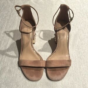 Gianni Bini Suede Jennikah Pearl Block Heels
